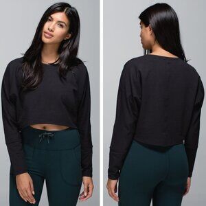 Lululemon Oh Hey Pullover Cropped Sweater/ Black - 27589